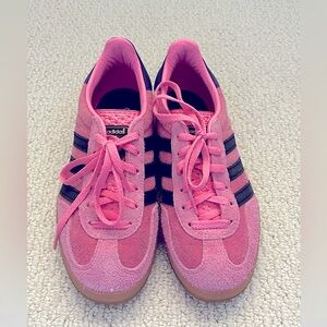 Pink Adidas Gazelles, size 6